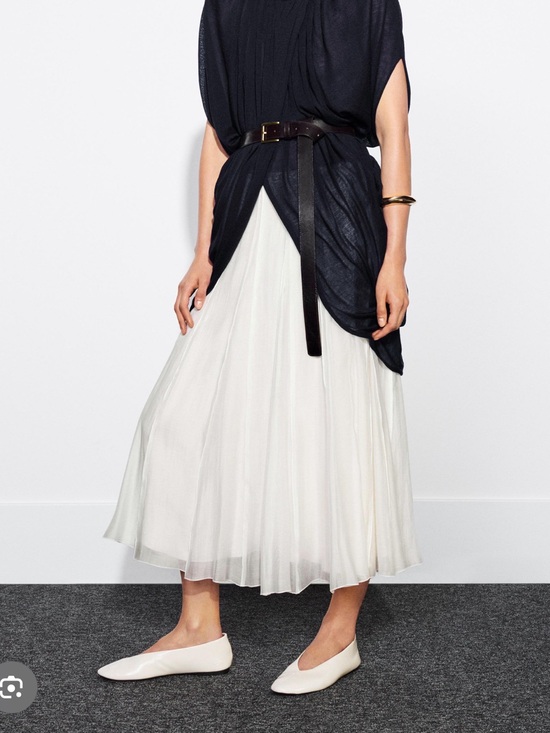 Zara Dresses & Skirts - Zara White Pleated Maxi Skirt